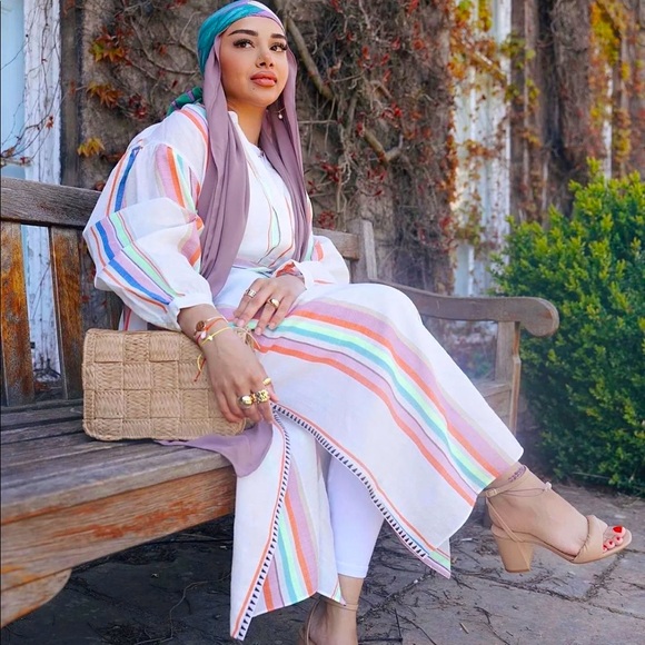 Lemlem X H&M  Midi length Kaftan Dress - Picture 2 of 16